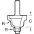 TR47X1/4TC - Roman ogee 4mm radius x 15.9mm cut