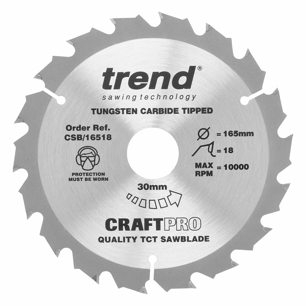 CSB/16518 - Craft saw blade 165mm x 18 teeth x 30mm