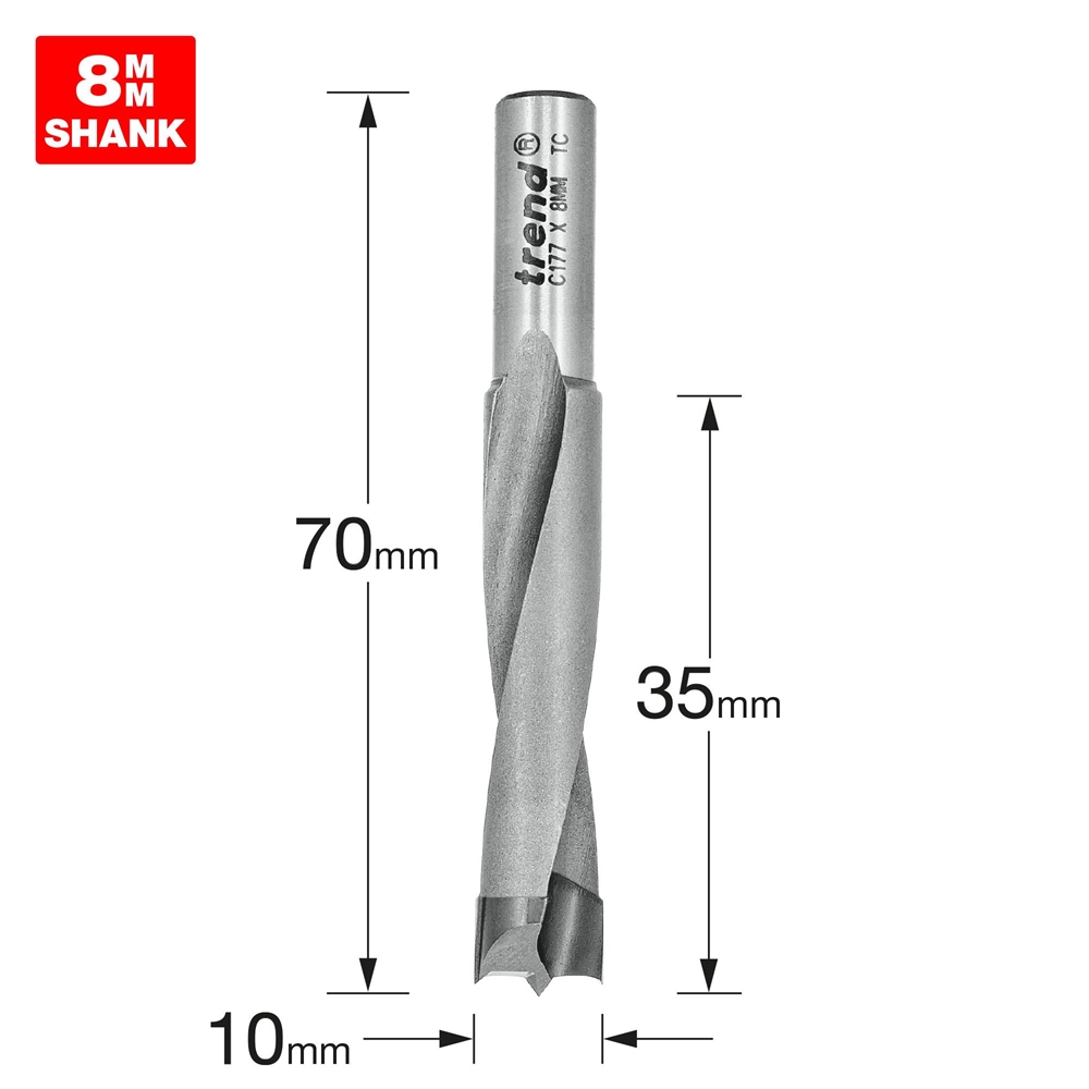 C177X8MMTC - Dowel drill 10mm diameter x 35mm