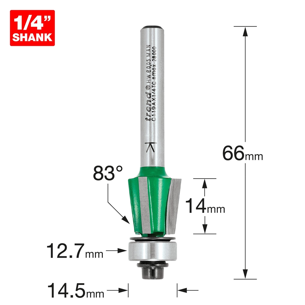 C119AX1 4TC Self guided bevel trim angle 83 degrees Trend