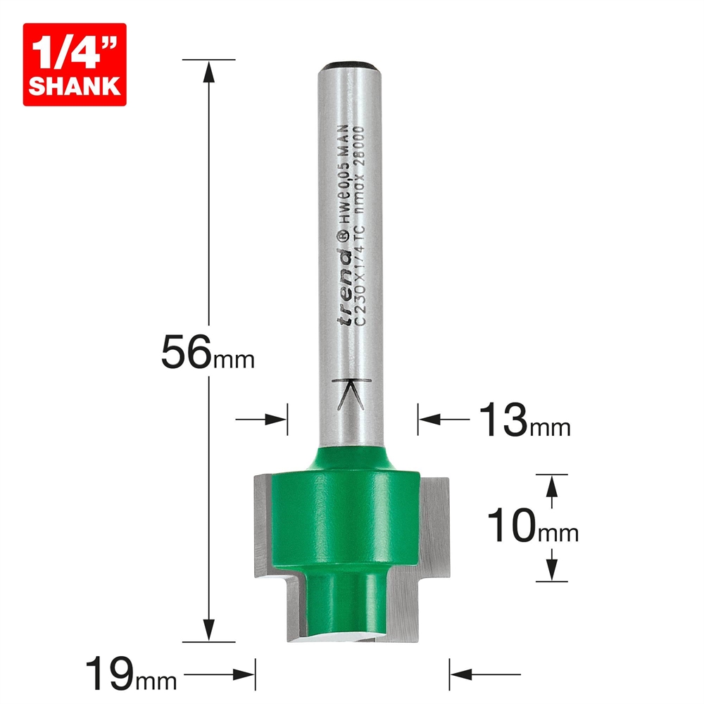 C230X1/4TC - 13mm Rebater