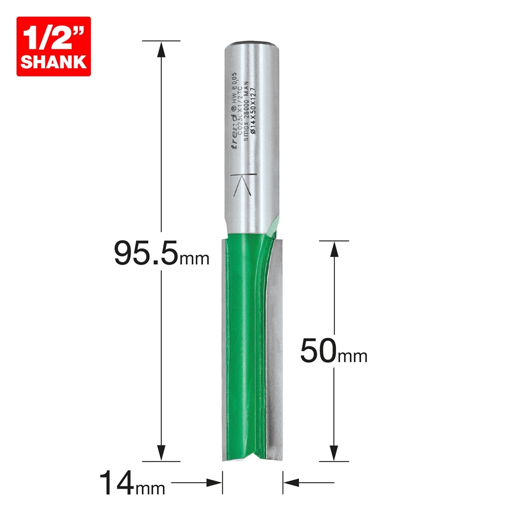 C023CX1/2TC - Two Flute Cutter 14mm diameter