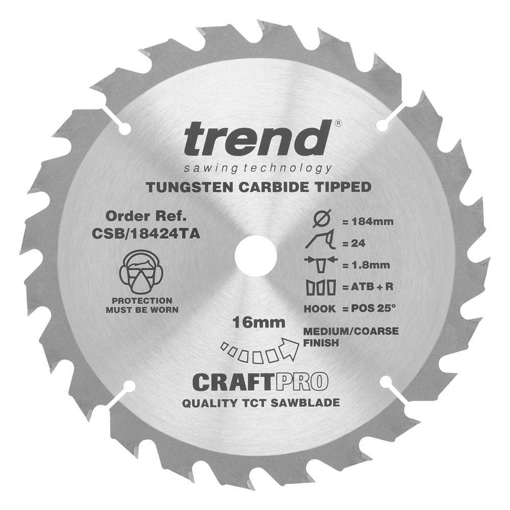 CSB/18424TA - Craft saw blade 184mm x 24 teeth x 16 thin