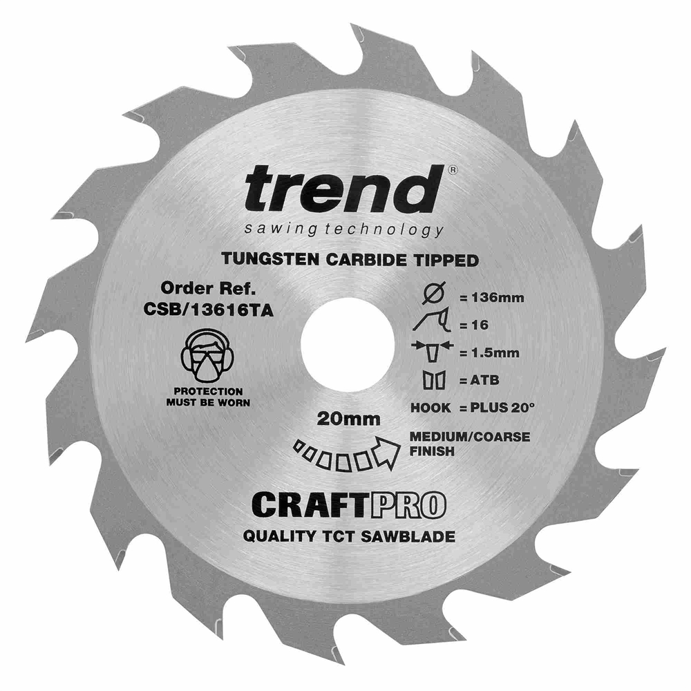 CSB/13616TA - Craft saw blade 136 x 16 teeth x 20 thin