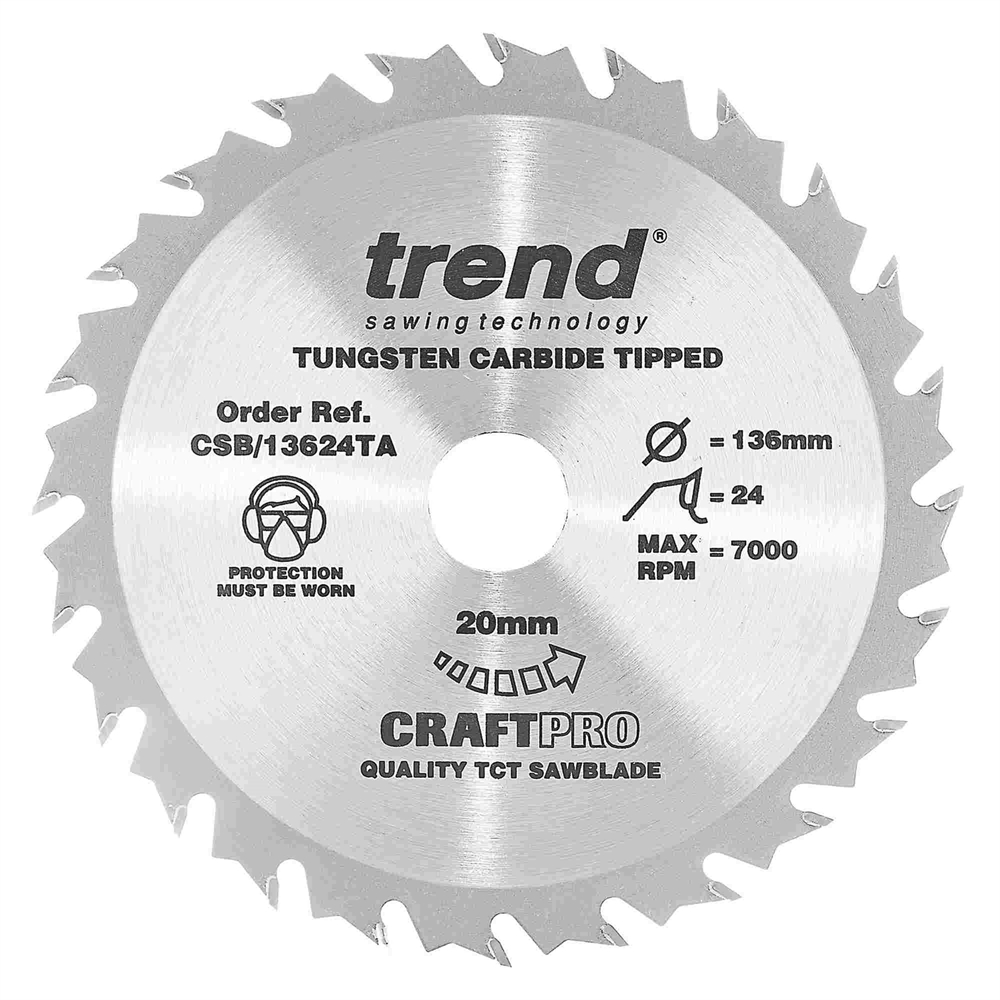 CSB/13624TA - Craft saw blade 136 x 24 teeth x 20 thin