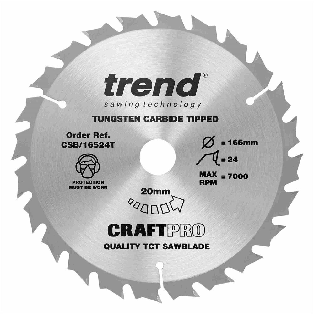 CSB/16524T - Craft saw blade 165mm x 24 teeth x 20 thin