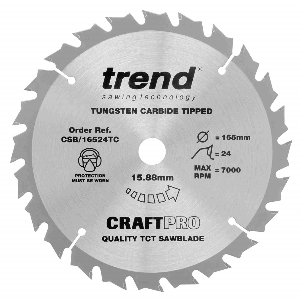 CSB/16524TC - Craft saw blade 165mm x 24 teeth x 15.88 thin