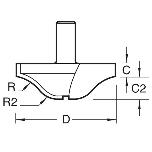 22/08X1/2TC - Large roman ogee cutter - Trend Products Online