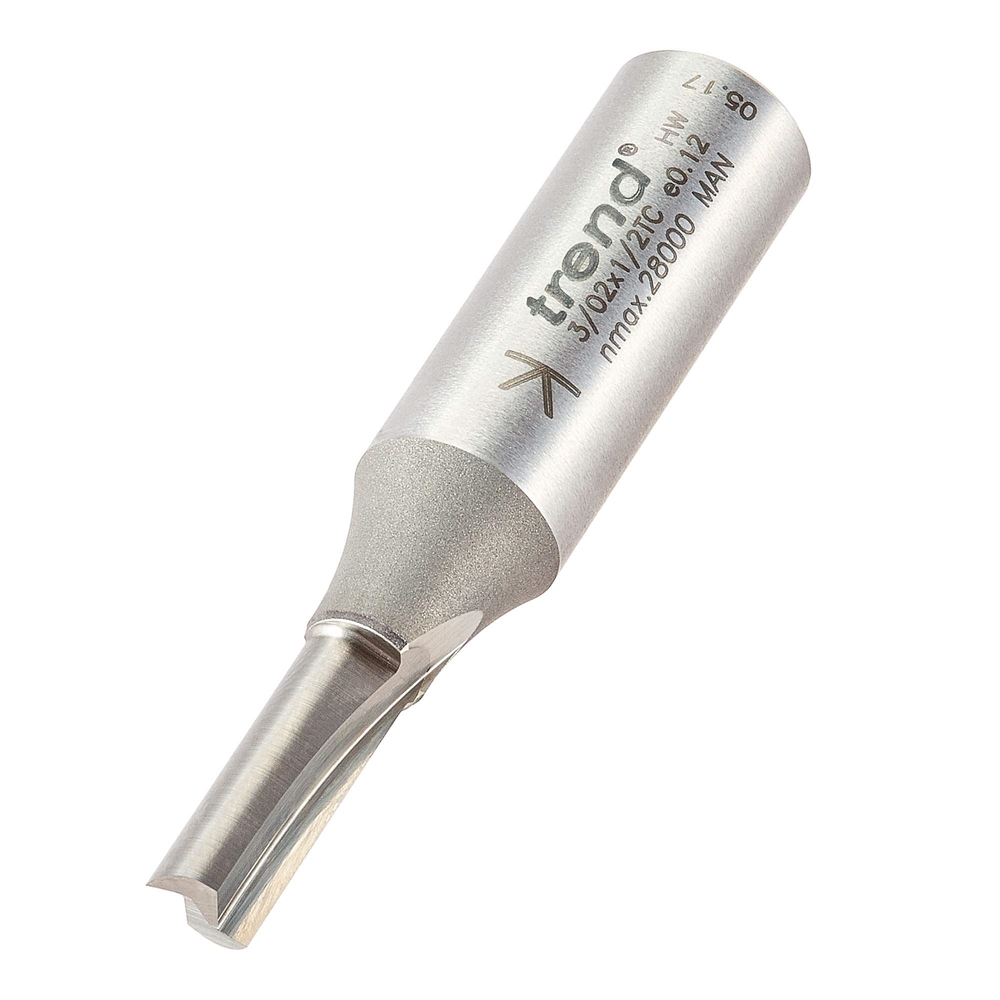 Trend Two Flute Cutter 6mm diameter x 25mm cutting width, suitable for applications such as engraving, grooving, rebate and shallow insert, C005AX8MMTC