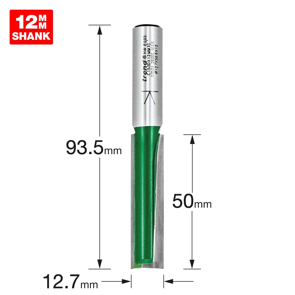 C153DX12MMTC - Two flute cutter 12.7mm diameter - Trend Products 