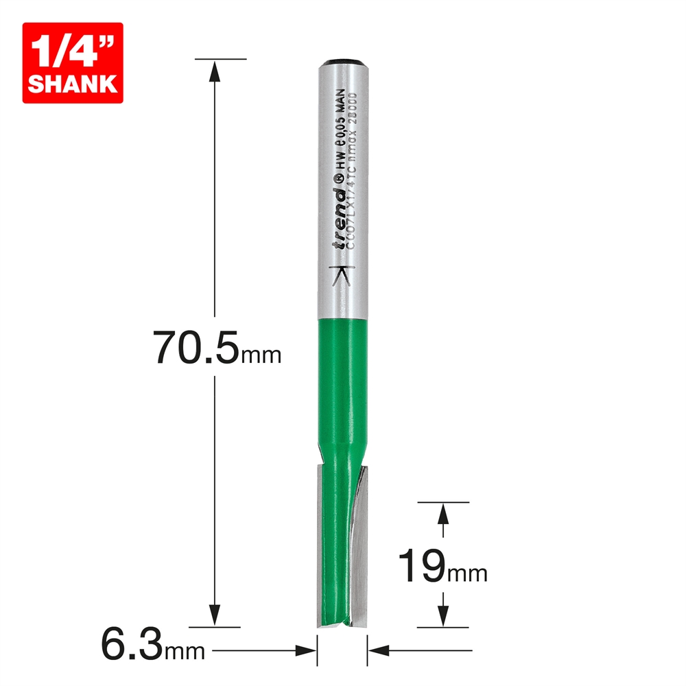 C007LX1/4TC - Pocket cutter 6.3mm diameter - Trend Products Online