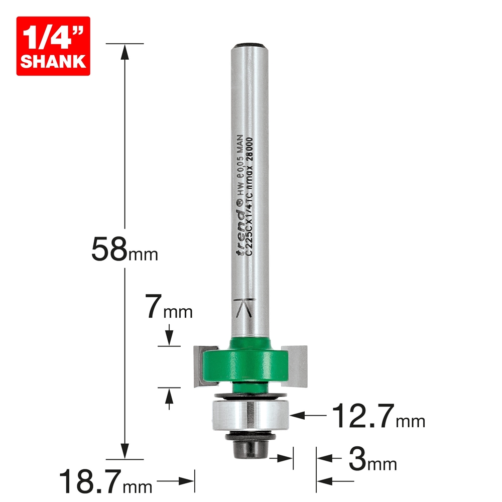 C225CX1/4TC - Guided plain pile cutter 7x3mm - Trend Products Online