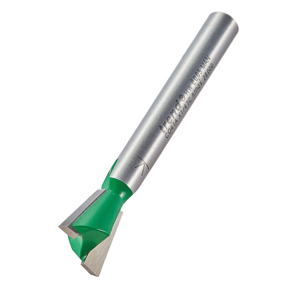 C041AX1/4TC Dovetail cutter angle=104 degrees 12.7mm diameter Trend