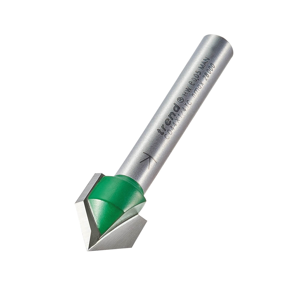 C044X1/4TC Chamfer V groove cutter angle=45 degrees Trend Products