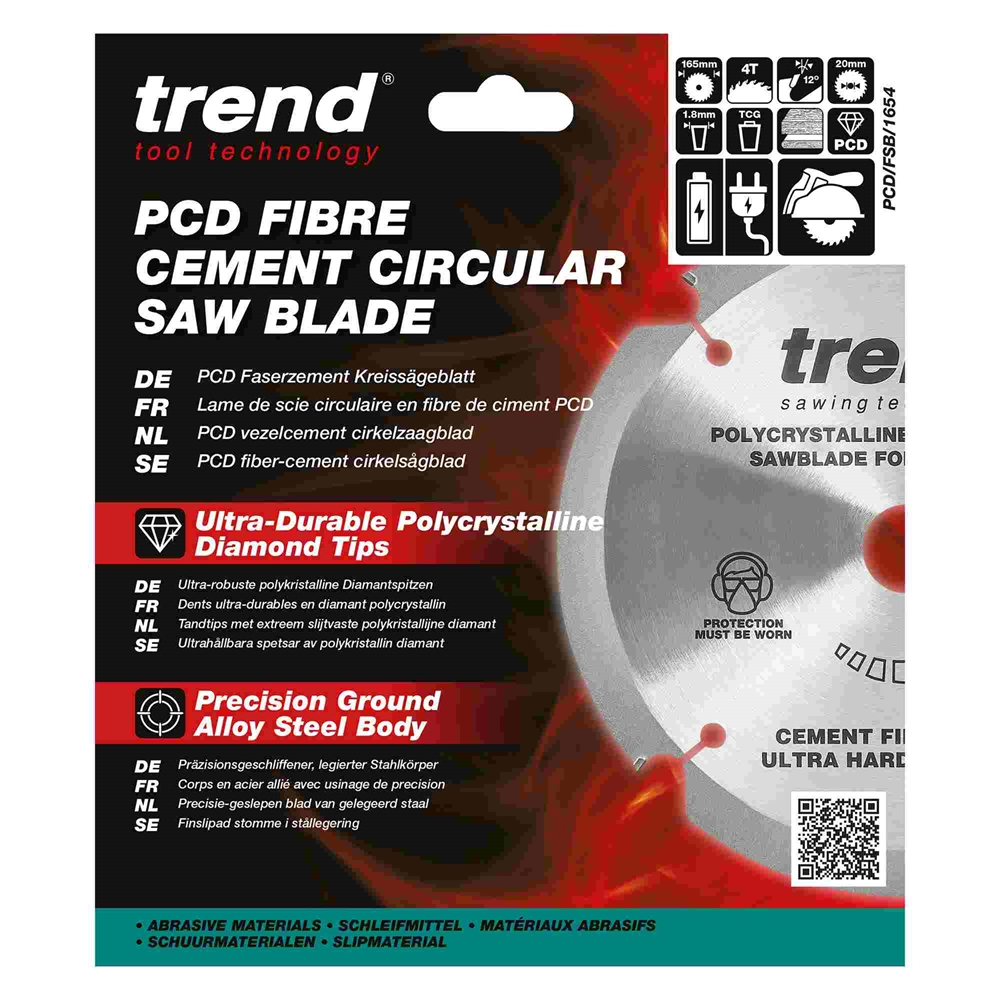 Excalibur PCD Fibre Cement Saw Blade - 165mm X 20mm 4T - Polycrystalline Diamond