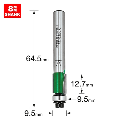 C115X8MMTC - Self guided trimmer 9.5mm diameter