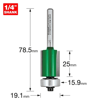 C117AX1/4TC - Guided trimmer 19.1mm diameter