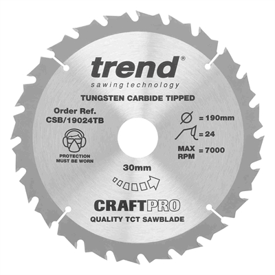 CSB/19024TB - Craft saw blade 190 x 24 teeth x 30 thin