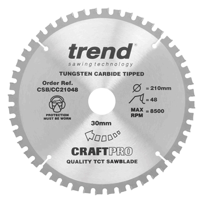 CSB/CC21048 - Craft saw blade crosscut 210mm x 48 teeth x 30mm
