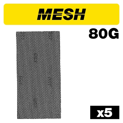AB/HLF/80M - MESH 1/2 SAND SHEET 5PC 115 X 230MM 80G