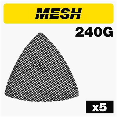 AB/OSC/240M - MESH DELTA SHEET SAND DISC 5PC 93MM 240G
