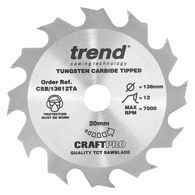 CSB/13612TA - Craft saw blade 136 x 12 teeth x 20 thin