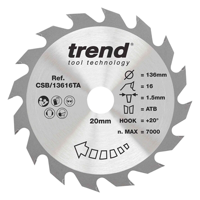 CSB/13616TA - Craft saw blade 136 x 16 teeth x 20 thin