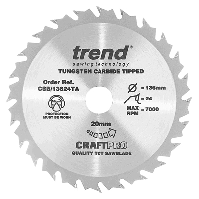 CSB/13624TA - Craft saw blade 136 x 24 teeth x 20 thin