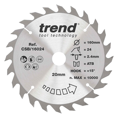 CSB/16024 - Craft saw blade 160mm x 24 teeth x 20mm