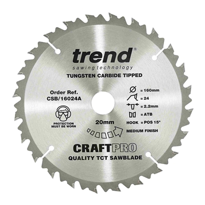 CSB/16024A - Craft saw blade 160mm x 24 teeth x 20mm