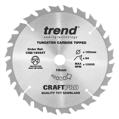 CSB/16024T - Craft saw blade 160mm x 24 teeth x 16 thin