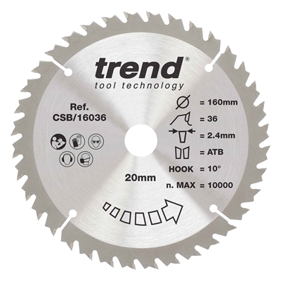 CSB/16036 - Craft saw blade 160mm x 36 teeth x 20mm