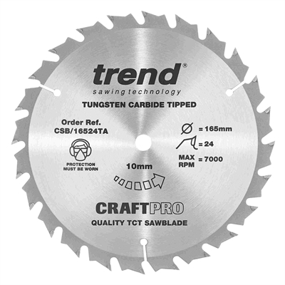 CSB/16524TA - Craft saw blade 165 x 24 teeth x 10 thin