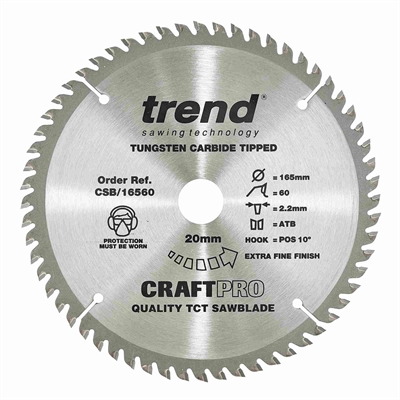 CSB/16560 - Craft saw blade 165mm x 60 teeth x 20mm