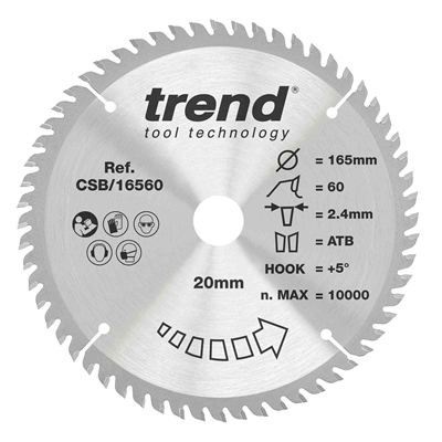 CSB/16560 - Craft saw blade 165mm x 60 teeth x 20mm