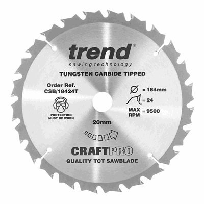 CSB/18424T - Craft saw blade 184mm x 24 teeth x 20 thin