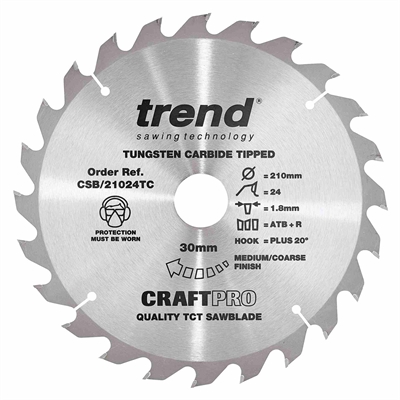 CSB/21024TC - Craft saw blade 210mm x 24 teeth x 30 x 1.8 for DCS7485