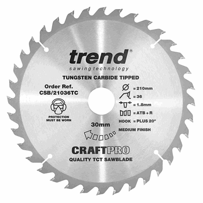 CSB/21036TC - Craft saw blade 210mm x 36 teeth x 30 x 1.8 for DCS7485