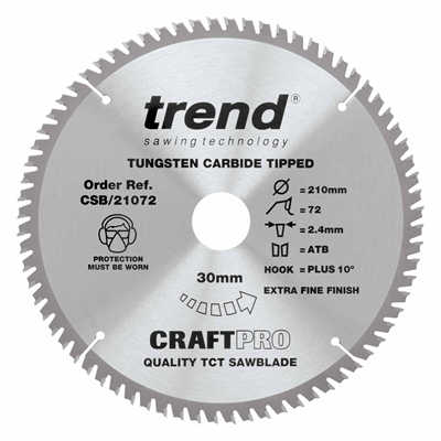 CSB/21072 - Craft saw blade 210mm x 72 teeth x 30mm