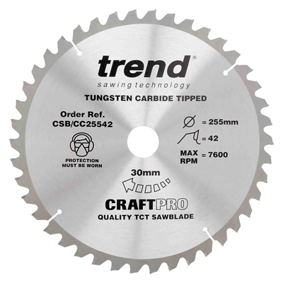 CSB/CC25542 - Craft saw blade crosscut 255mm x 42 teeth x 30mm