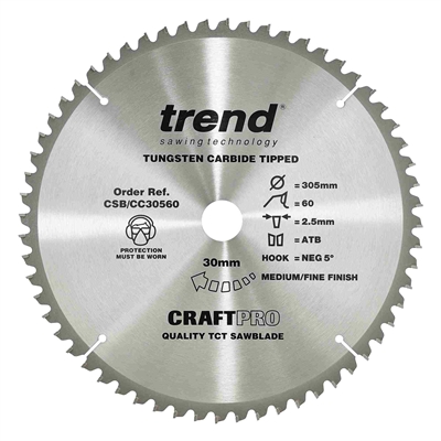 CSB/CC30560 - Craft saw blade crosscut 305mm x 60 teeth x 30mm