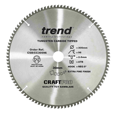 CSB/CC30596 - Craft saw blade crosscut 305mm x 96 teeth x 30mm