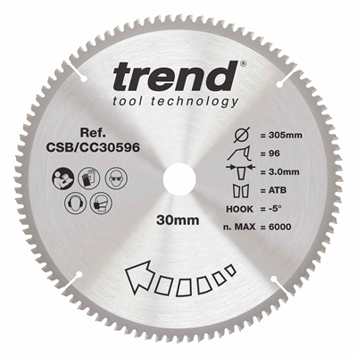 CSB/CC30596 - Craft saw blade crosscut 305mm x 96 teeth x 30mm