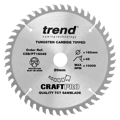 CSB/PT16048 - Craft saw blade panel trim 160mm x 48 teeth x 20mm