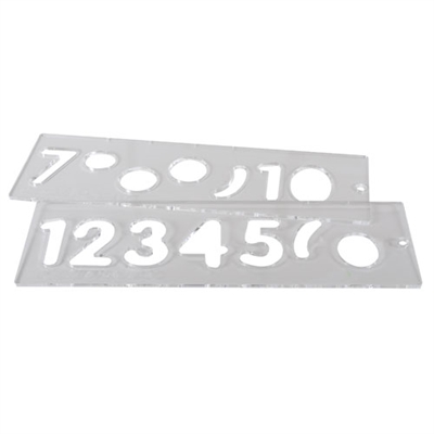 TEMP/NUC/57 - Template set number 57mm uppercase